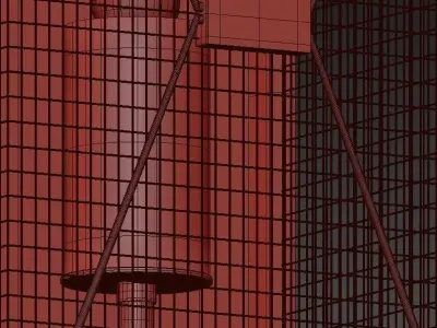 favourite caged wall light with bulb inside 3D model