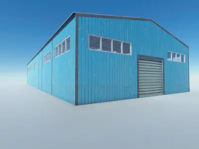 Industrial Props and Warehouse Low-poly 3D model