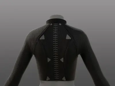 sci-fi leather crop jacket Low-poly 3D model