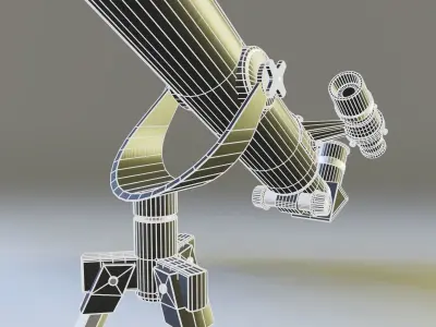 Telescope on tripod Low-poly 3D model