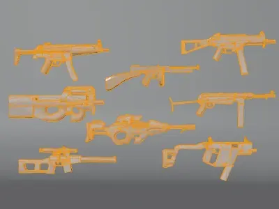 Weapon SMG Thompson Vector VSS  UMP  CG15 MP5 MP40 P90 3D model