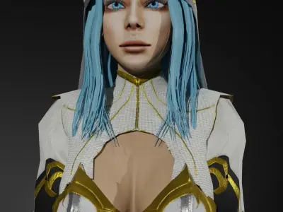 Holy Cleric Female Character - Fantasy 3D Model Low-poly 3D model