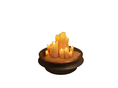 Candles in pot 3D model