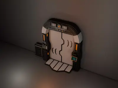 Sci Fi Door 3D model 5
