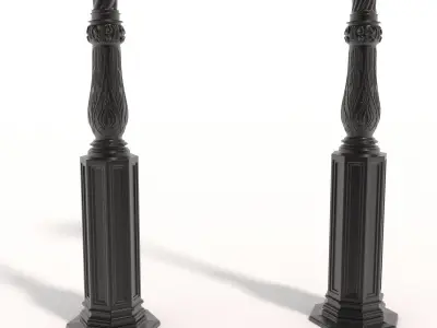 Cast iron street lamps 3D model