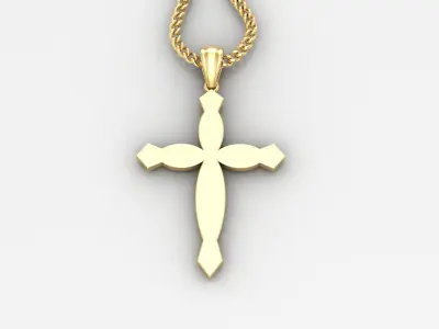 Light Gold 18K Cross Pendant 1CP056 3D print model
