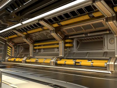 Sci Fi Modular Corridor ADVANCED EDITION 3D model