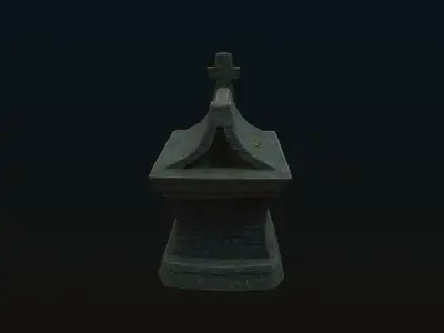 Cartoon Stylized low poly Chapel Game Asset Low-poly 3D model