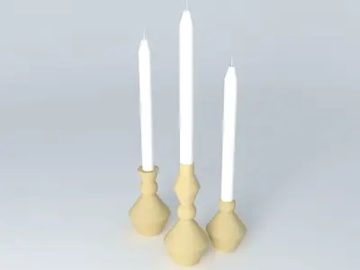 Crate and Barrel Denby Candle Holders Free 3D model