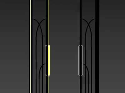 Modern Double Glass Door with Elegant Metal Frame Free 3D model