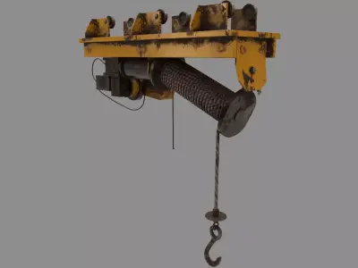 Defect scifi crane  Low-poly 3D model