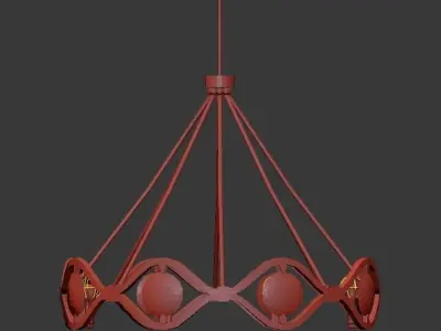 QUINCY pendant light with circles hanging from it 3D model