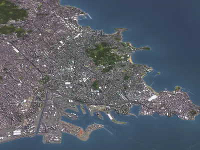 Qingdao - 3D City Model Low-poly 3D model