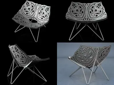 Prince butterfly chair made of metal 3D model