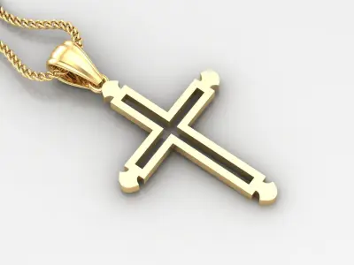 Cross Light Gold 4CP034 3DM STL 3D print model