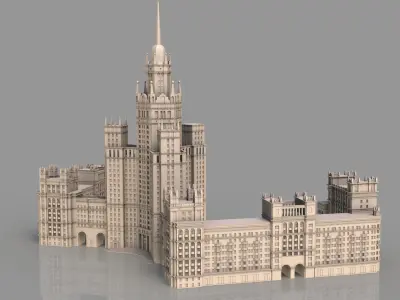 High-rise on Kotelnicheskaya Embankment 3D model