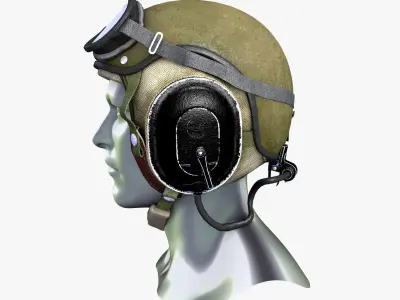Crewman Helmet US Army 1955 Low-poly 3D model
