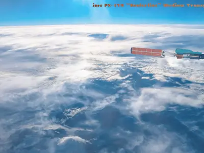 Sci-Fi Cargo Transport Spaceship Industrial Spacecraft PBR 4K 3D model