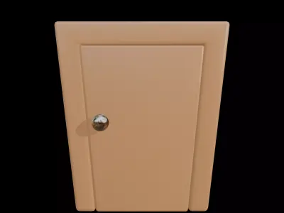 Low Poly Wooden Door with Frame Openable 3D Model Low-poly 3D model