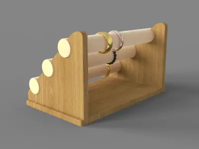 Bamboo Bracelet Display 3D model