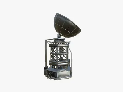 SciFi Antenna Tower A09 Dark Metal - Sci Fi Exterior Design Low-poly 3D model