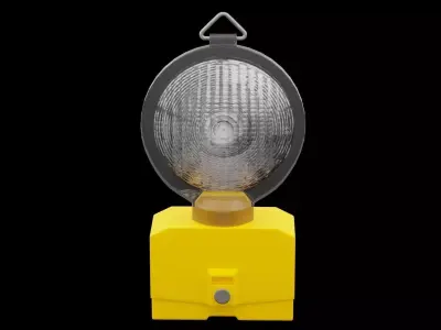 Yellow Road Lamp Low-poly 3D model
