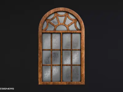 Medieval Gothic Window Low-poly 3D model