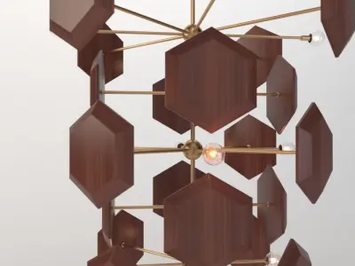Currey Honeycomb Chandelier 3D model