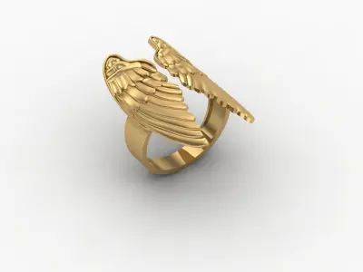 wingring gold 3D print model