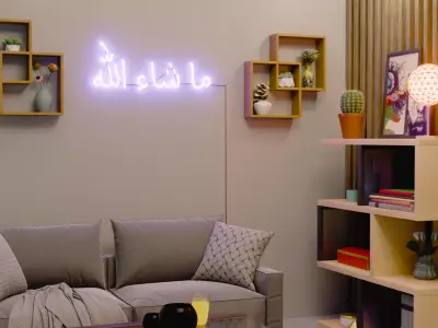 MASHALLAH neon light sign 3D model