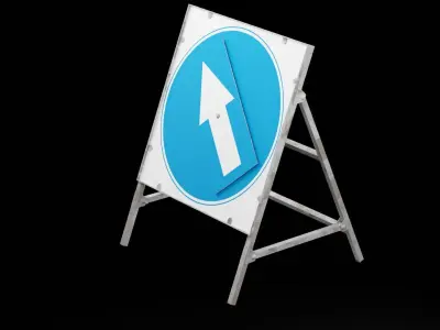 Arrow Street Sign Low-poly 3D model