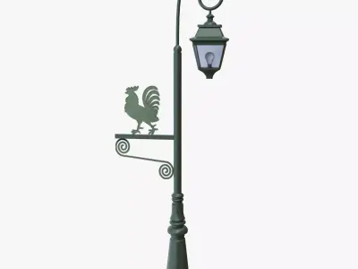 Low Poly Vintage Street Lamp Post  PBR Game Ready  Low-poly 3D model