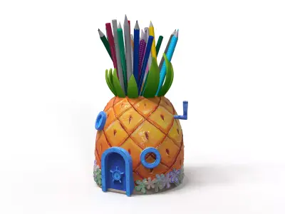 SpongeBob Pineapple House Desk Organizer Aquarium Decor 3D print model