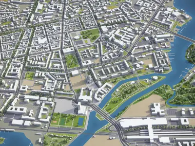 Potsdam - 3D City Model Low-poly 3D model