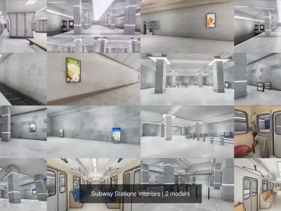 Subway Stations Interiors 3D Model Pack