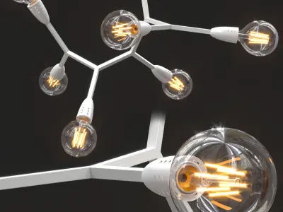 Polygon Chandelier 6 White 3D model
