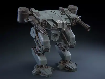 Animated Mech Low-poly 3D model