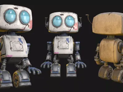 Robot PBR Game-Ready Low-poly 3D model