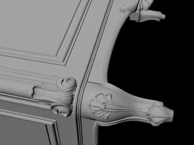 cupboard ornate cabinet 3D model