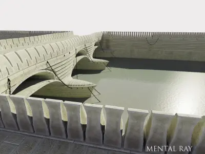 Bireme Bridge neoclassical structure 3D model