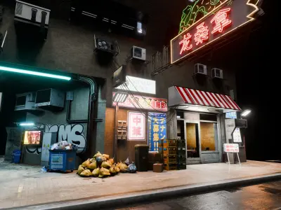 Cyberpunk Build And Shop  Low-poly 3D model