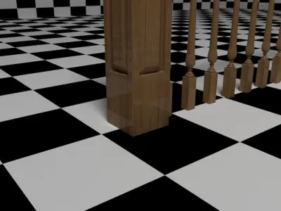 Interior Railing - Style 2 3D model