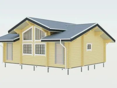 Log house 3D model get