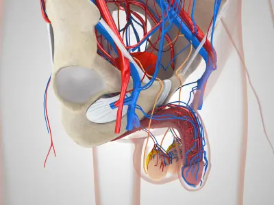 Male Reproductive and Urinary Systems Low-poly 3D model