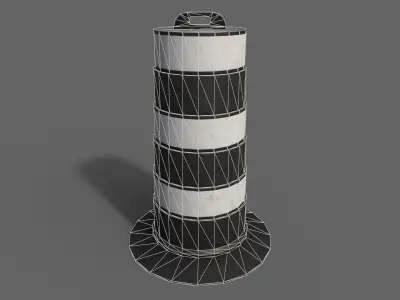 PBR Traffic Drum Barrel BlackWhite Low-poly 3D model