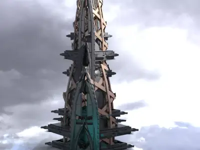 Planet side Elite Tower  Low-poly 3D model