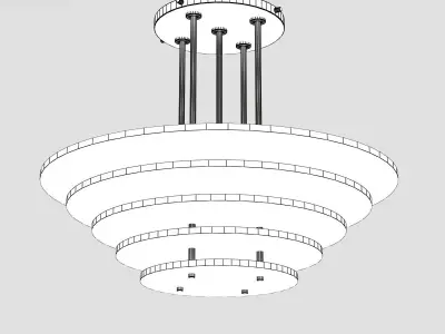 Jean Perzel Design Ceiling Light 58 bis Low-poly 3D model