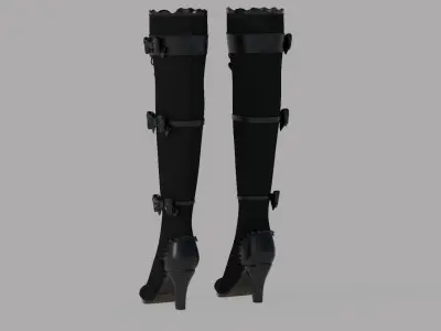 Lolita Boots Low-poly 3D model