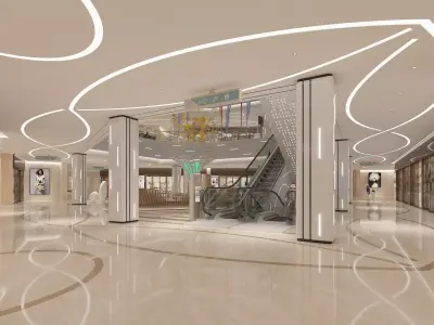 Modern Shopping Mall 02 3D model