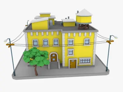 LowPoly City Block03 Low-poly 3D model